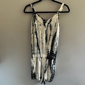 RAGA Black and White Tie-Dye Romper